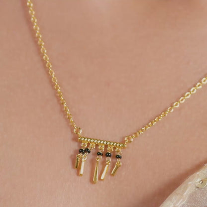Fringe Drop CZ Silver Mangalsutra