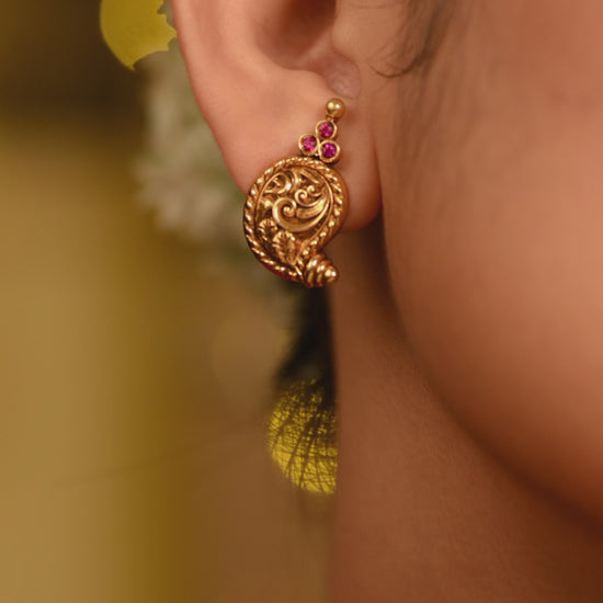 Charvi Mango Antique Silver Stud Earrings