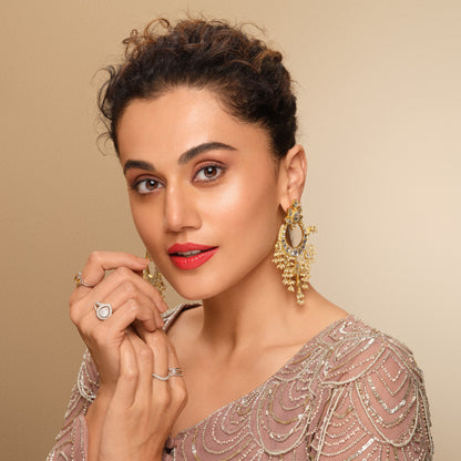 Ashuti Jadau Silver Earrings