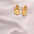 Blue Zircon Sagittarius Zodiac Gold Plated Silver Earrings