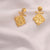 Opal Libra Zodiac Gold Plated Silver Earrings