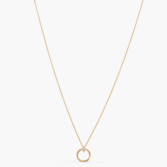 Ring Charm Delicate Silver Pendant Necklace