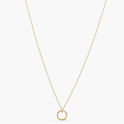 Ring Charm Delicate Silver Pendant Necklace