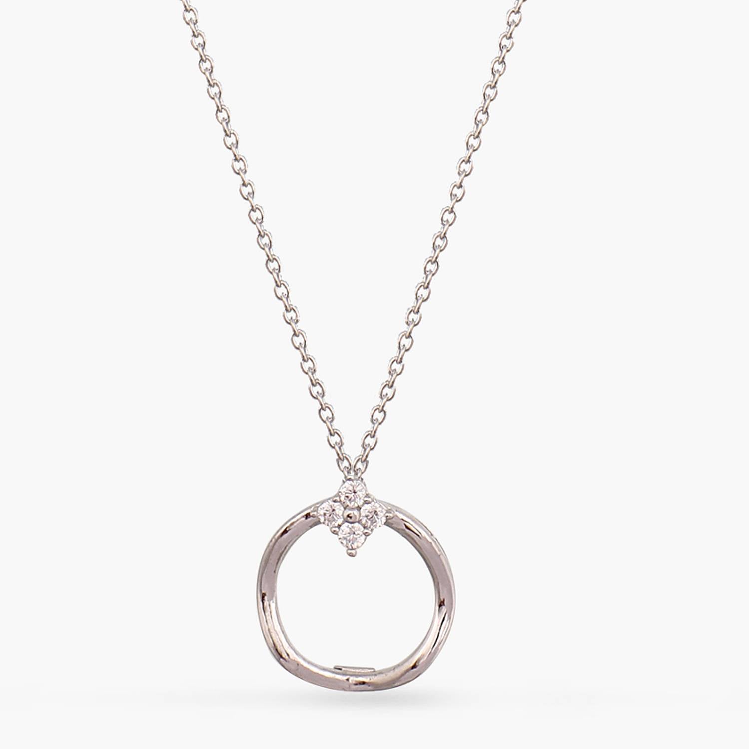 Stamped Sterling Silver Crystal Rings Necklace | Lisa Angel