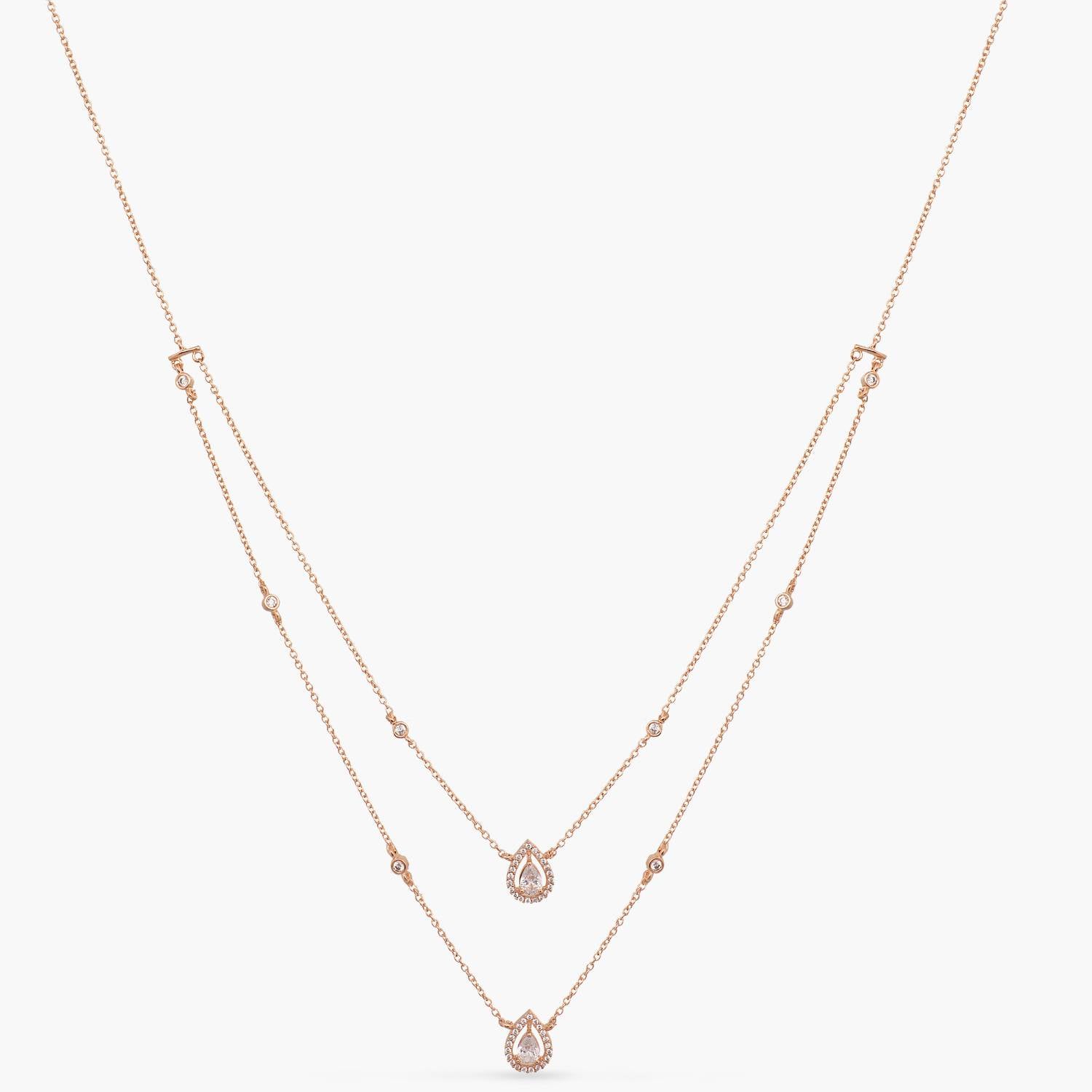 Buy Classic Pear Diamond Necklace Online | CaratLane
