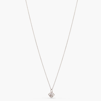 Single CZ Delicate Charm Silver Pendant Necklace