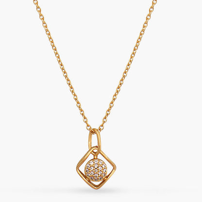 Single CZ Delicate Charm Silver Pendant Necklace