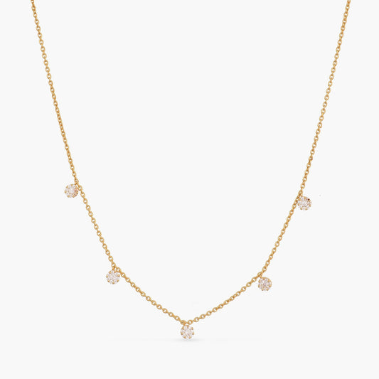 Classic CZ Charm Delicate Silver Necklace