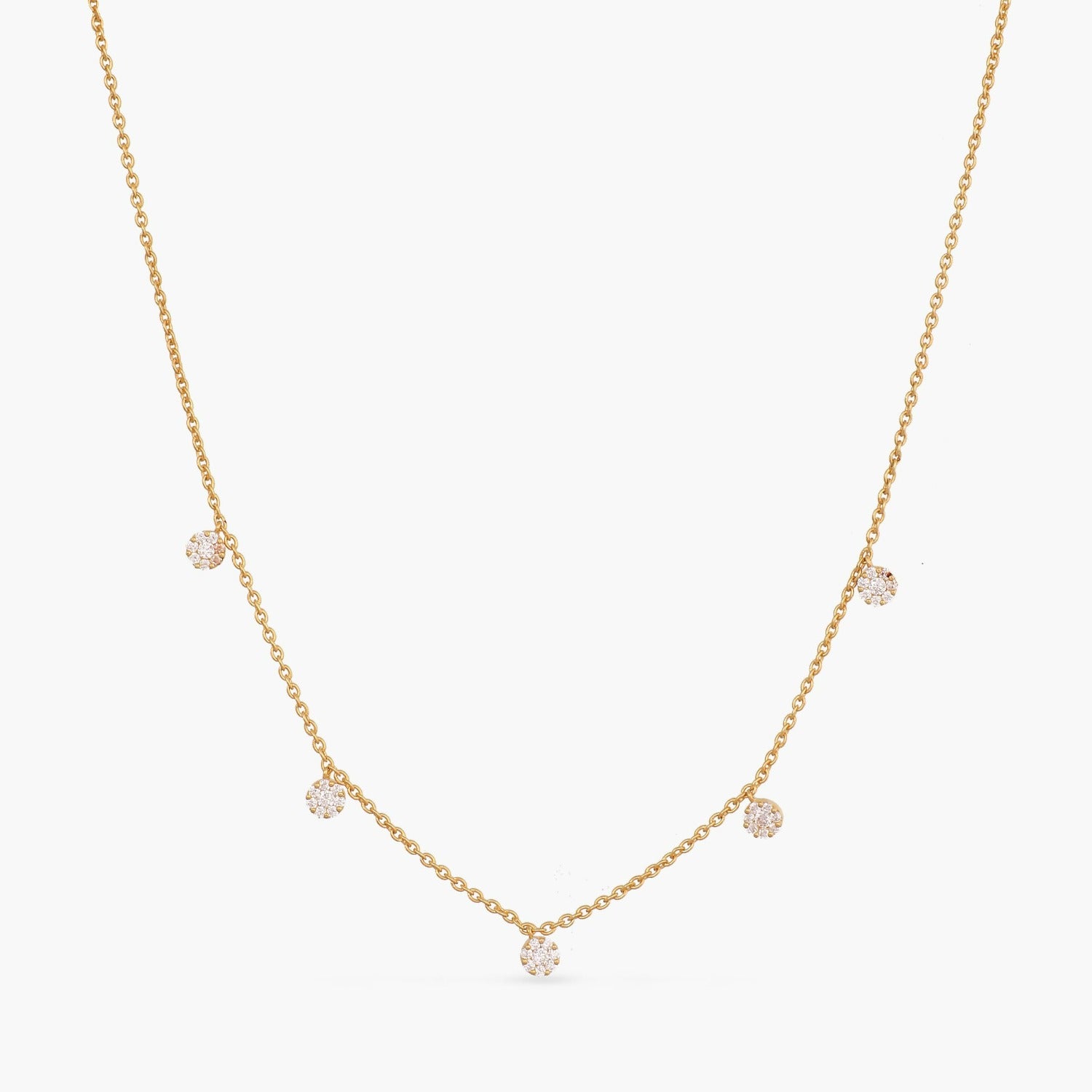 Classic CZ Charm Delicate Silver Necklace