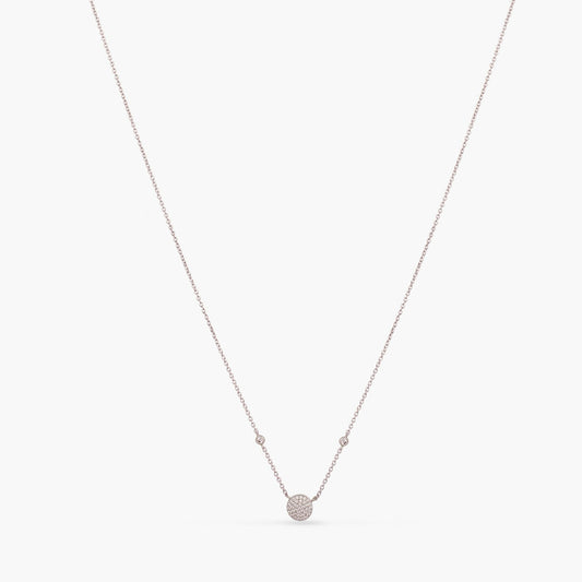 Single CZ Charm Delicate Silver Necklace