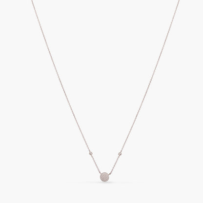Single CZ Charm Delicate Silver Necklace