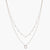 Two Layer CZ Charm Dainty Silver Necklace
