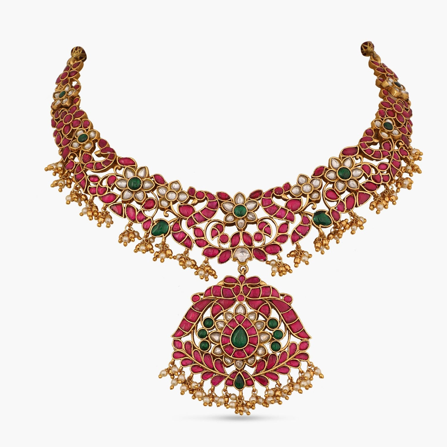 Thoranam Inspired Vibrant Diamond Choker Necklace Design Rose Gold Silver  Bridal Jewellery NL24079