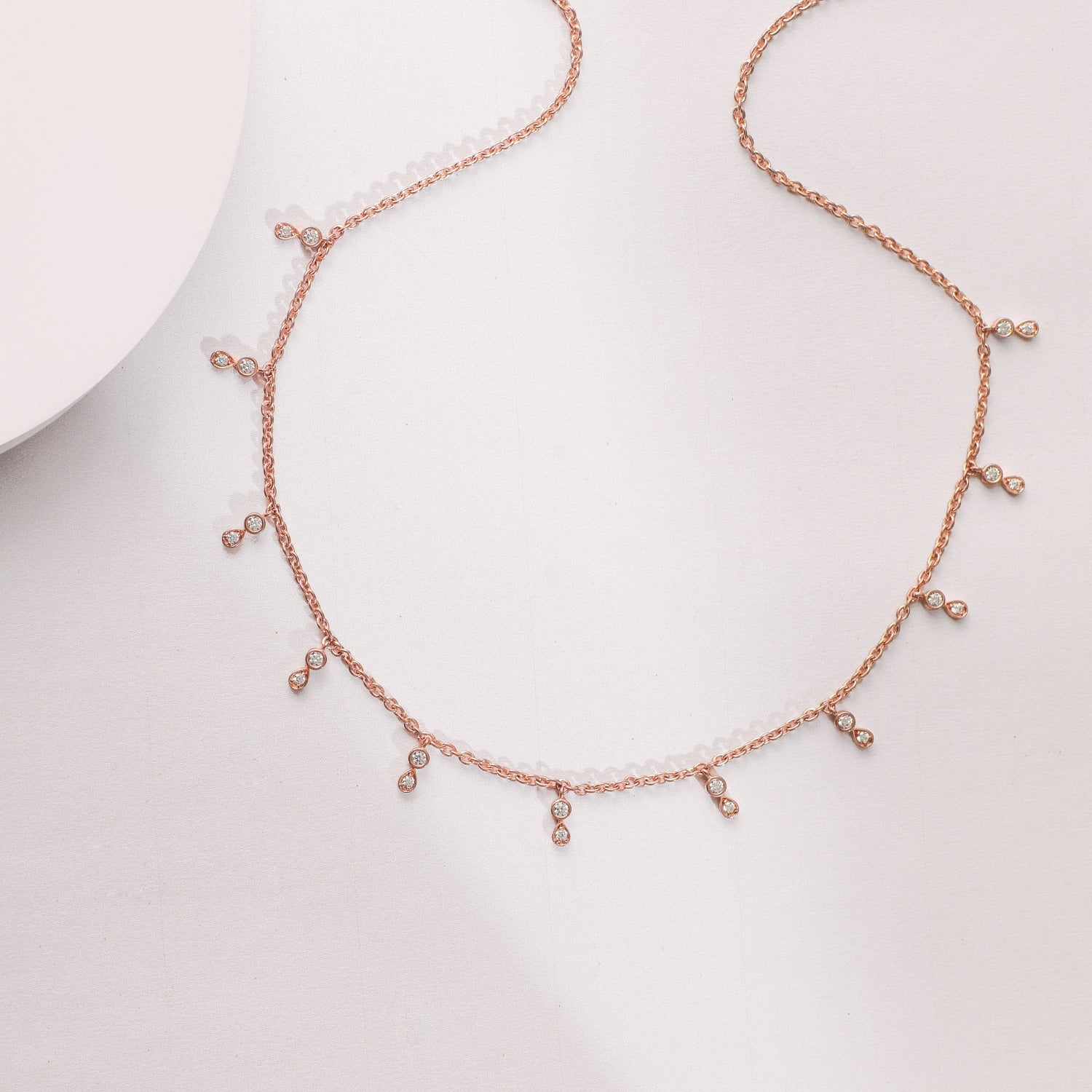 Drop Shine CZ Charm Delicate Silver Necklace