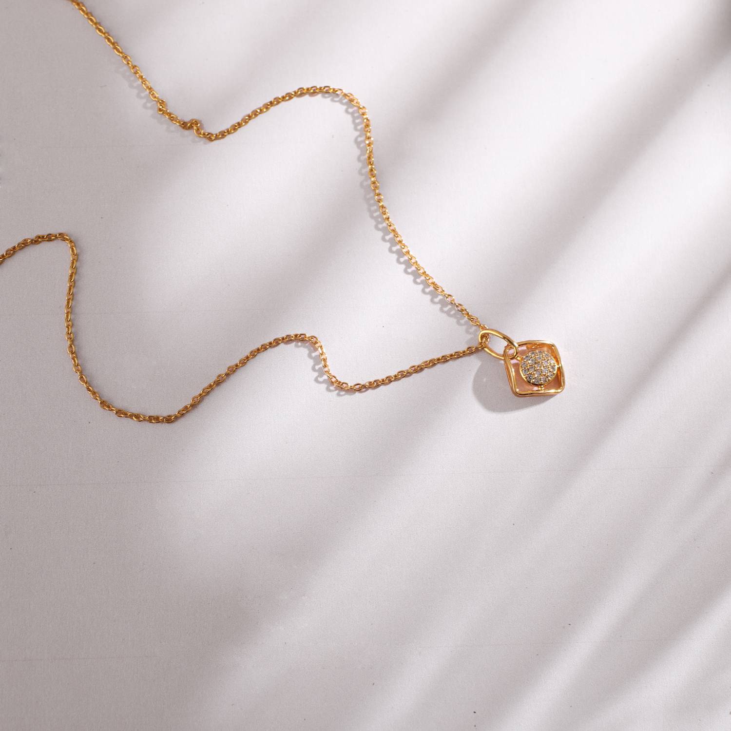 Single CZ Delicate Charm Silver Pendant Necklace
