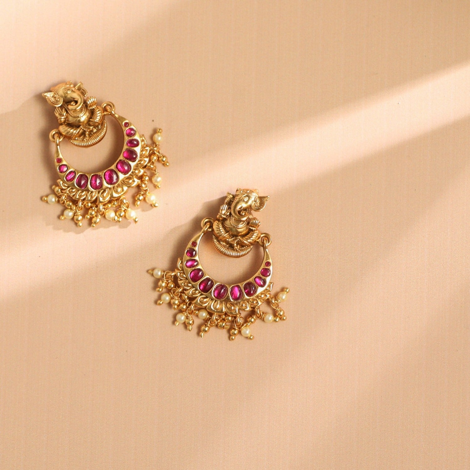Chandbali earrings - 22K Gold Indian Jewelry in USA