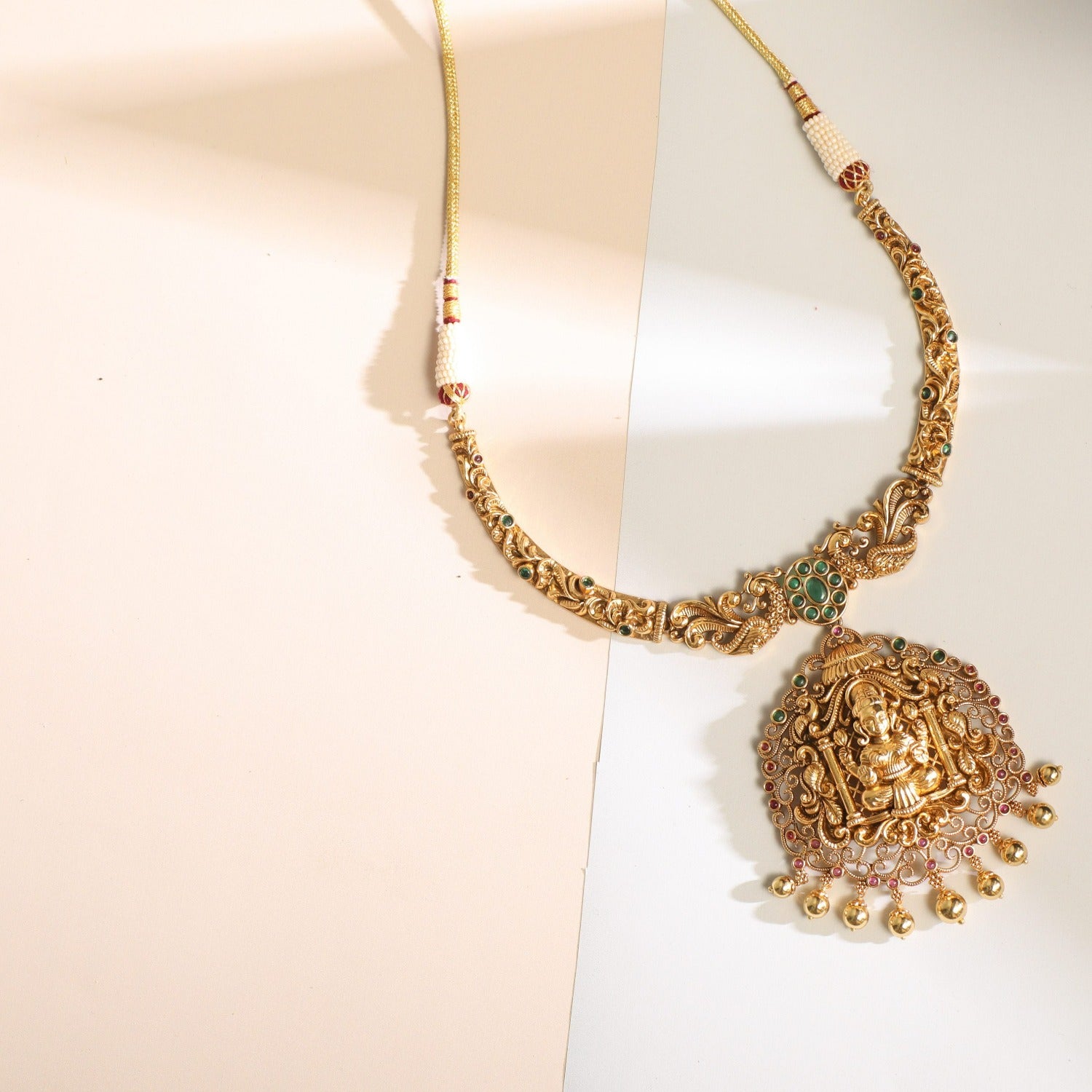 Kriya Nakshi Antique Hasli Silver Necklace