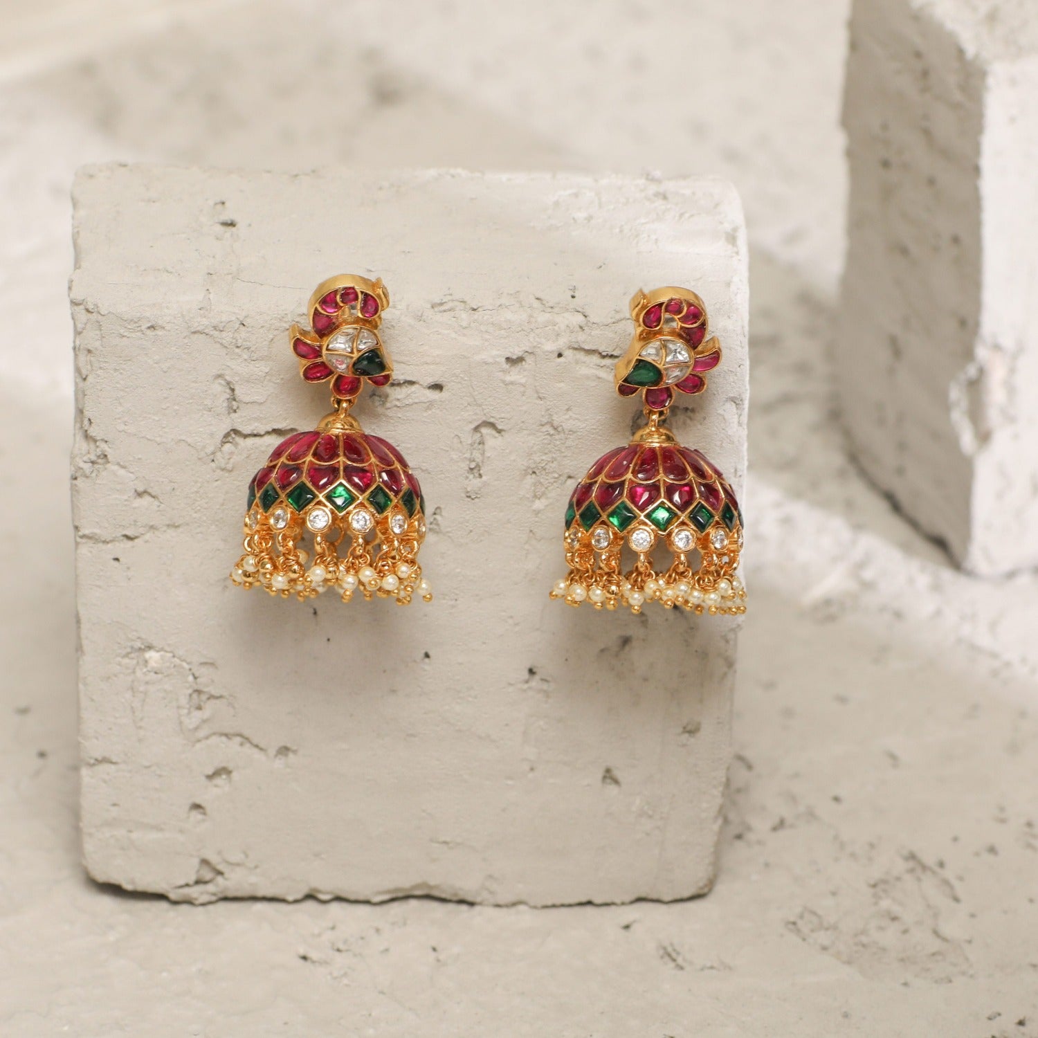 India Kempu Stud Earrings/chaandbali Earrings/traditional Earrings/gold  Plated Earrings/indian Earrings/wedding Earrings/statement Earring - Etsy