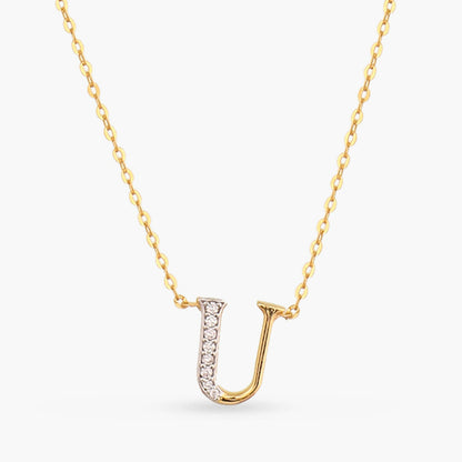 Alphabet Charms CZ Gold Plated Silver Necklace