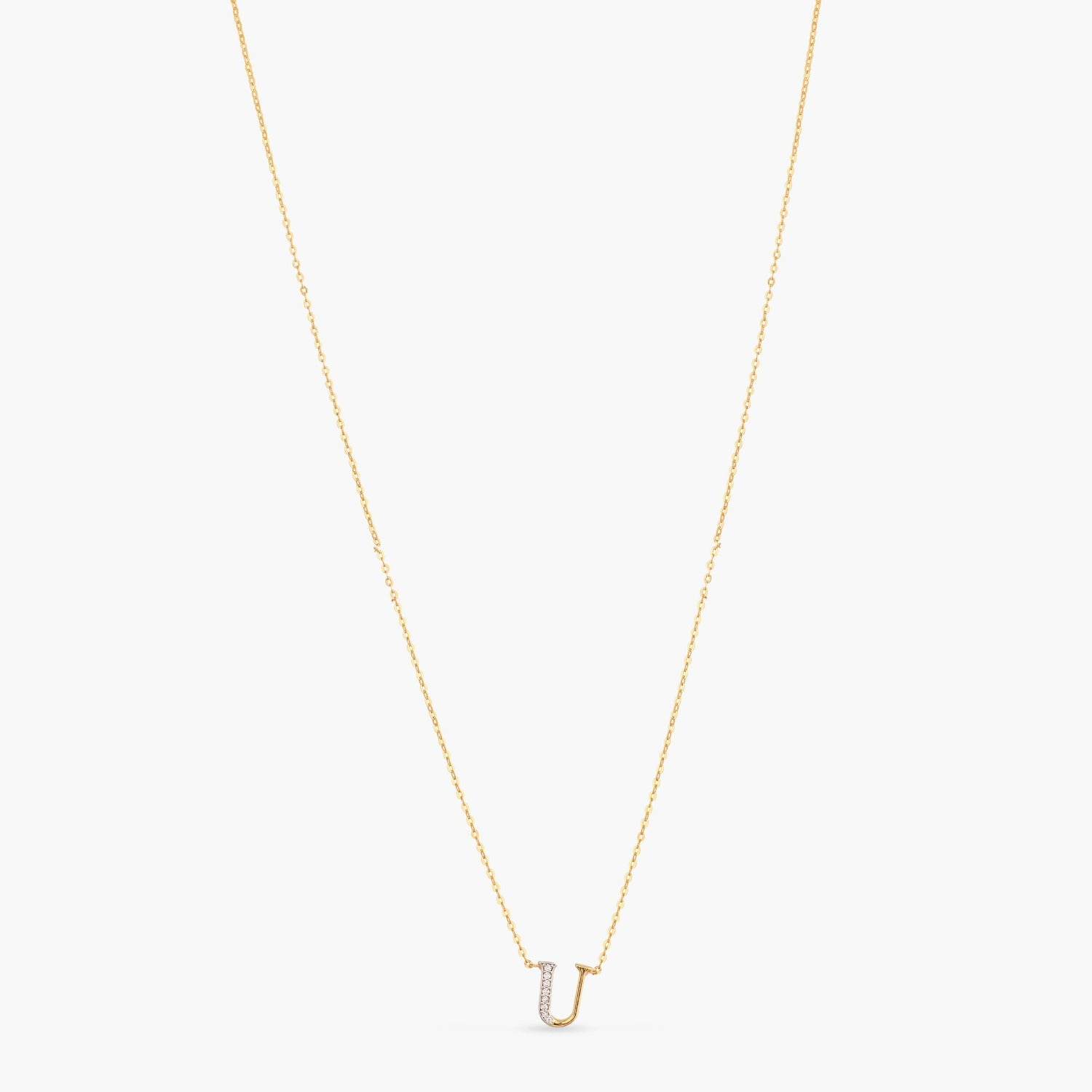 Alphabet Charms CZ Gold Plated Silver Necklace