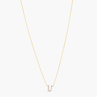 Alphabet Charms CZ Gold Plated Silver Necklace