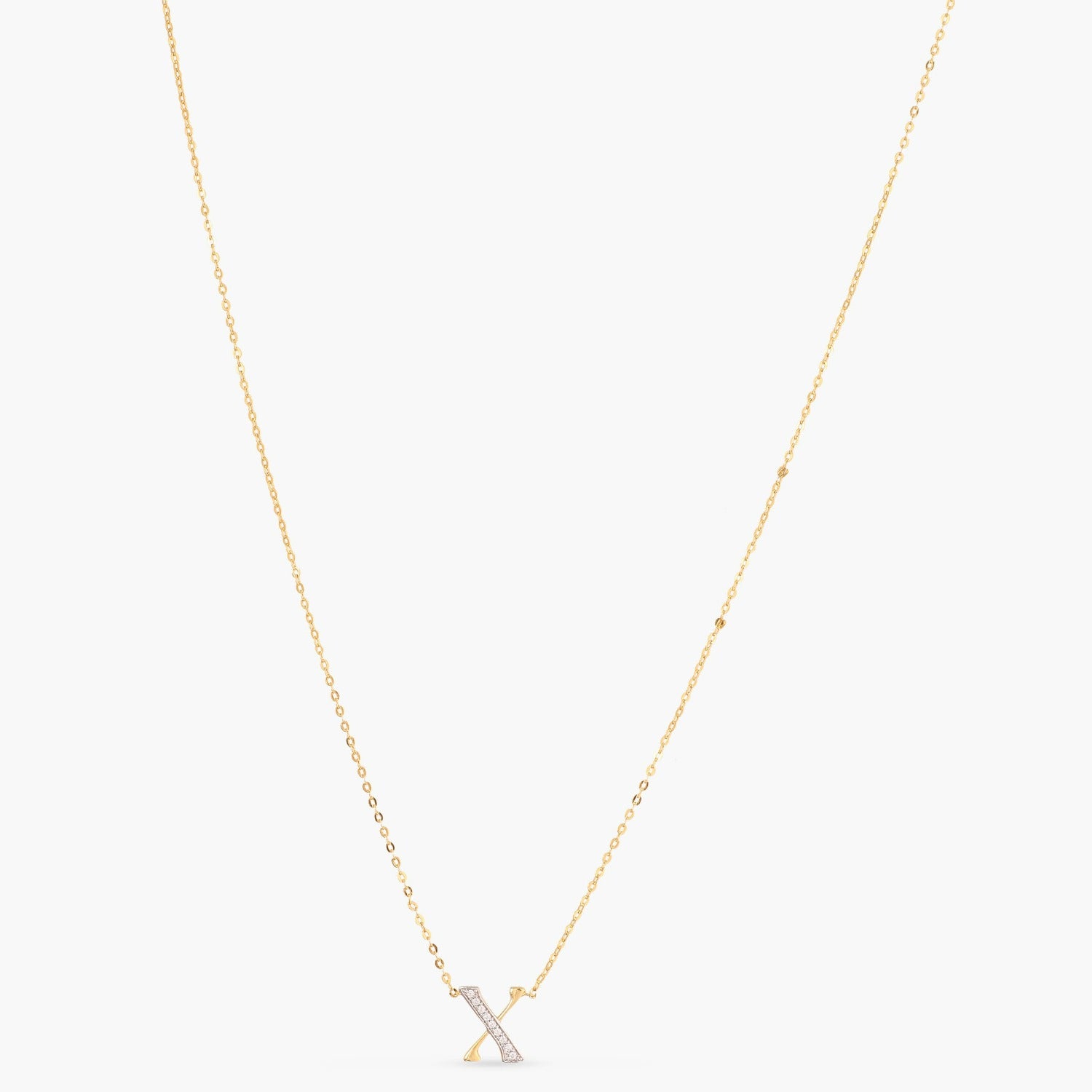 Alphabet Charms CZ Gold Plated Silver Necklace
