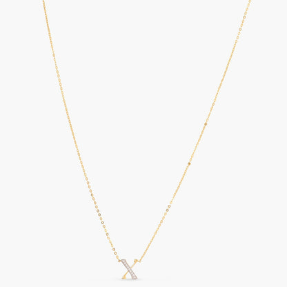 Alphabet Charms CZ Gold Plated Silver Necklace