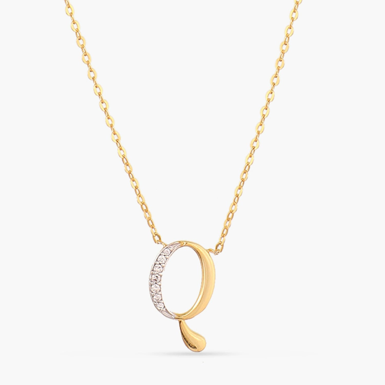 Alphabet Charms CZ Gold Plated Silver Necklace