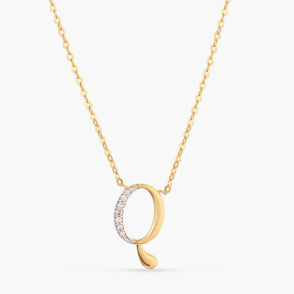 Alphabet Charms CZ Gold Plated Silver Necklace