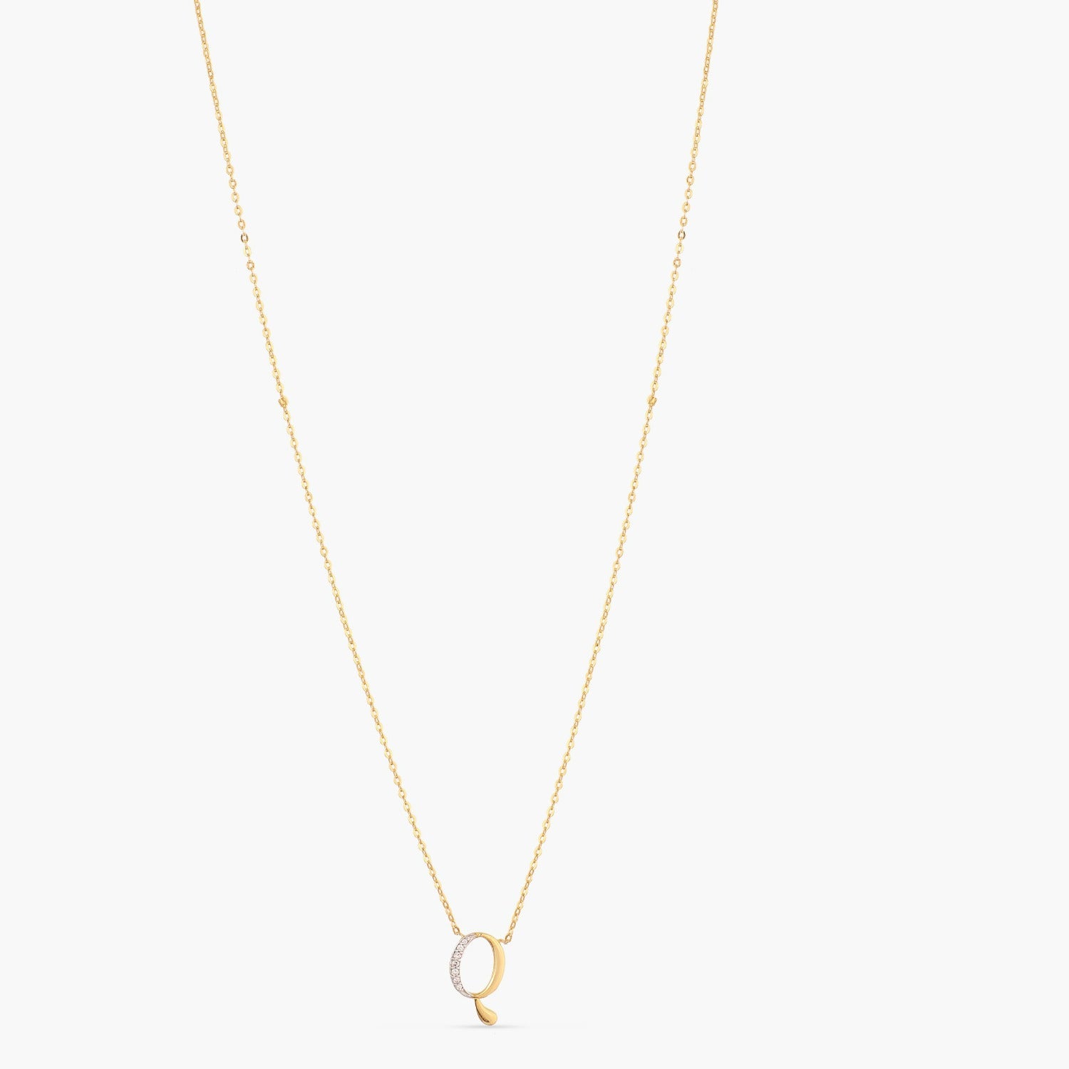Alphabet Charms CZ Gold Plated Silver Necklace
