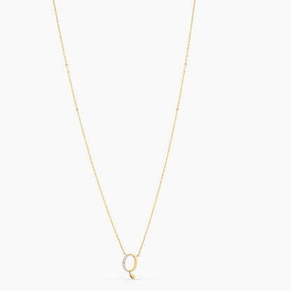 Alphabet Charms CZ Gold Plated Silver Necklace