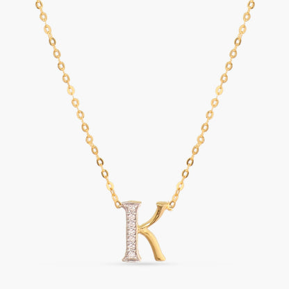 Alphabet Charms CZ Gold Plated Silver Necklace