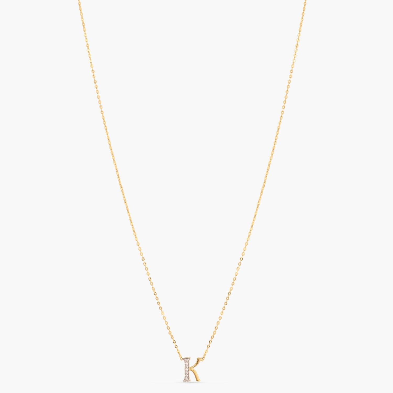 Alphabet Charms CZ Gold Plated Silver Necklace