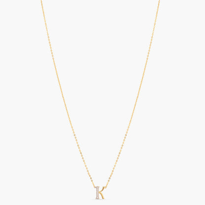 Alphabet Charms CZ Gold Plated Silver Necklace