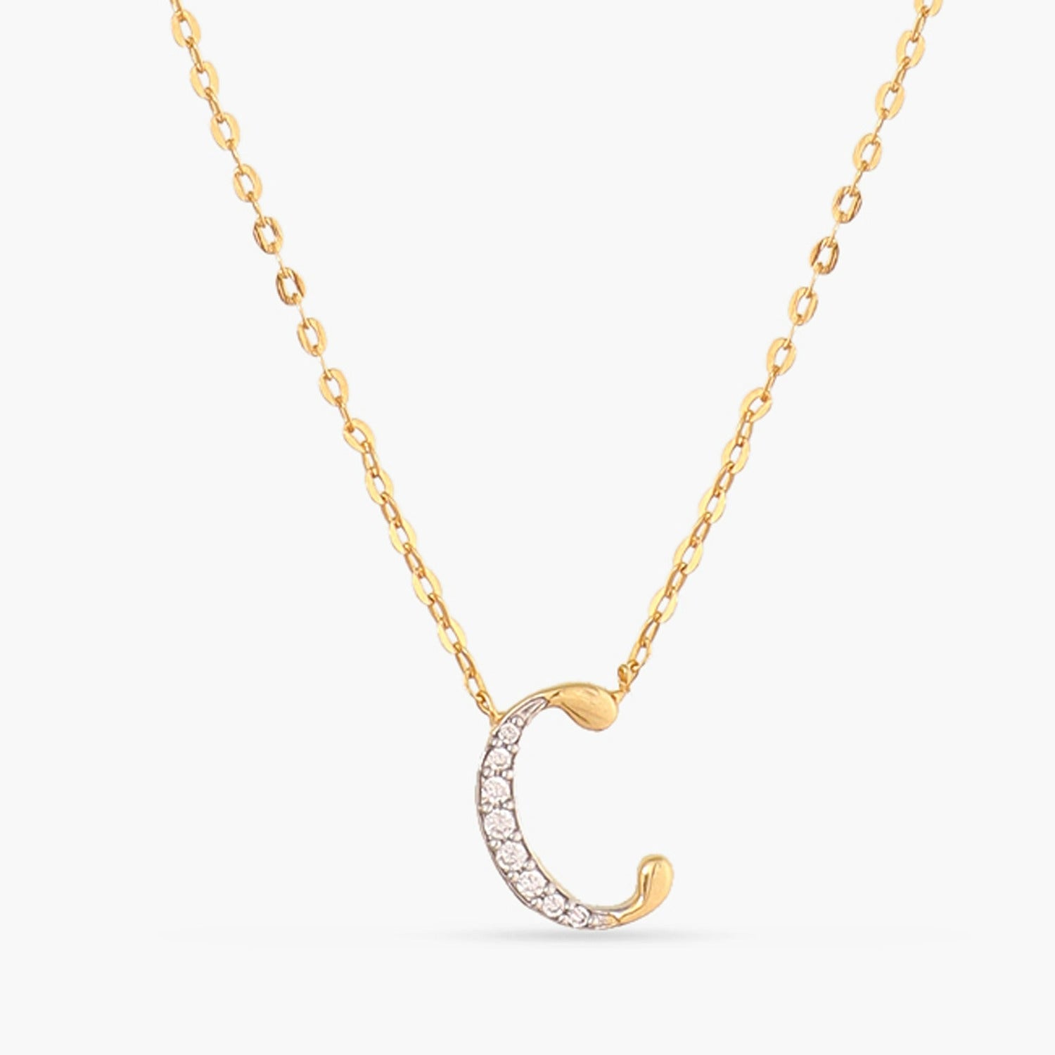 Alphabet Charms CZ Gold Plated Silver Necklace