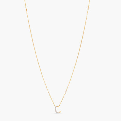 Alphabet Charms CZ Gold Plated Silver Necklace