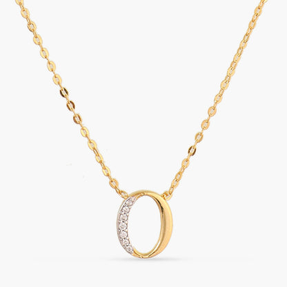 Alphabet Charms CZ Gold Plated Silver Necklace
