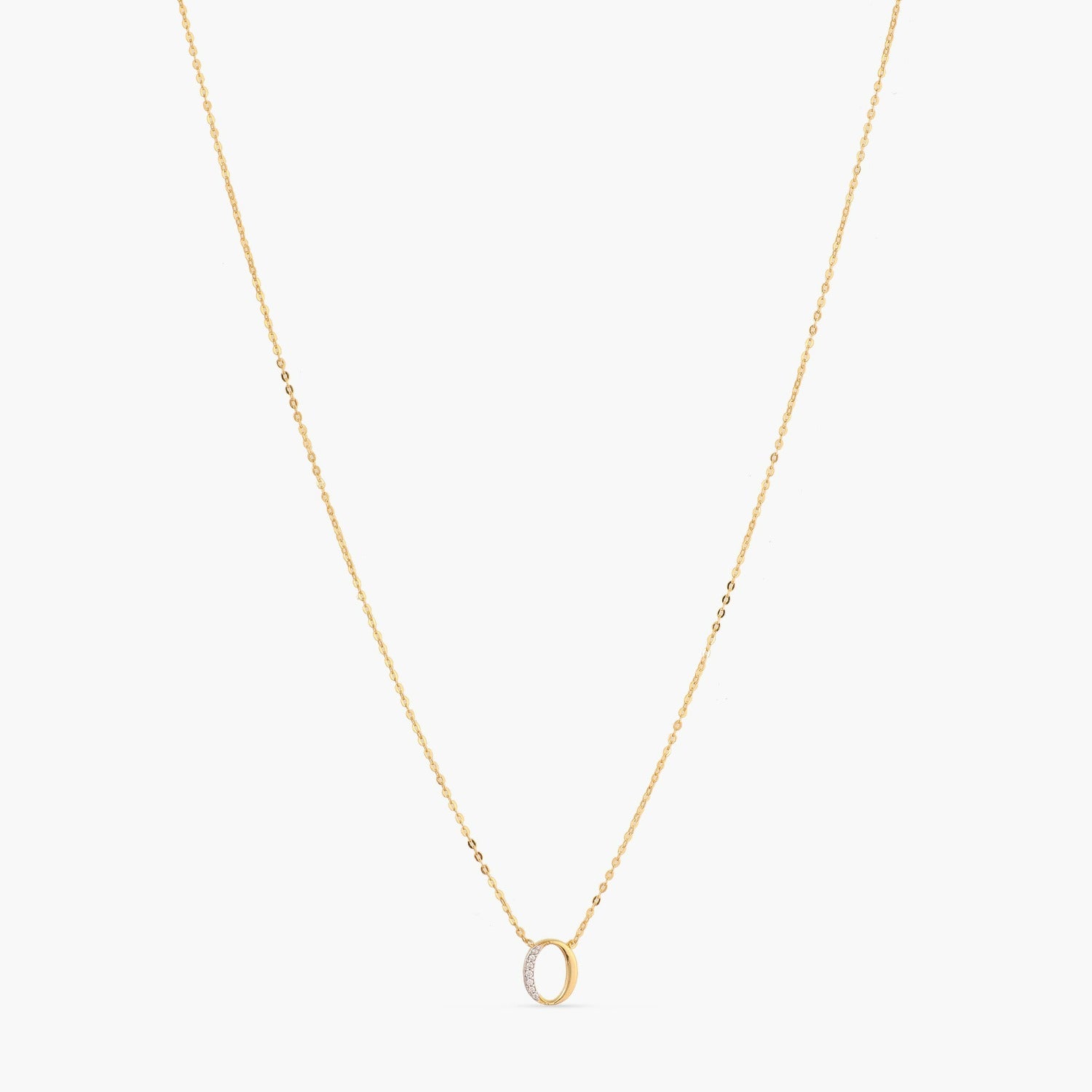 Alphabet Charms CZ Gold Plated Silver Necklace