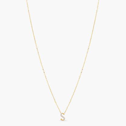 Alphabet Charms CZ Gold Plated Silver Necklace