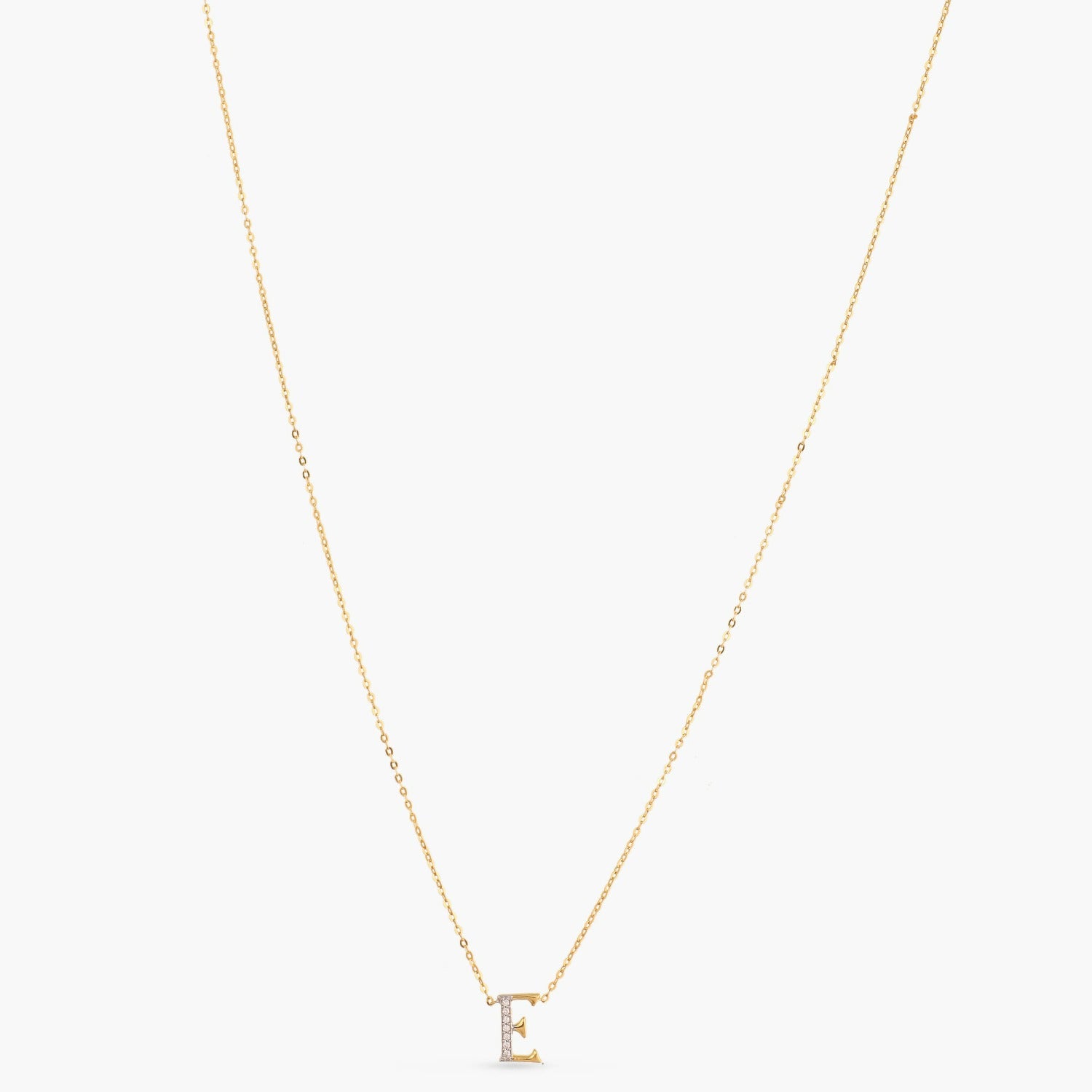 Alphabet Charms CZ Gold Plated Silver Necklace