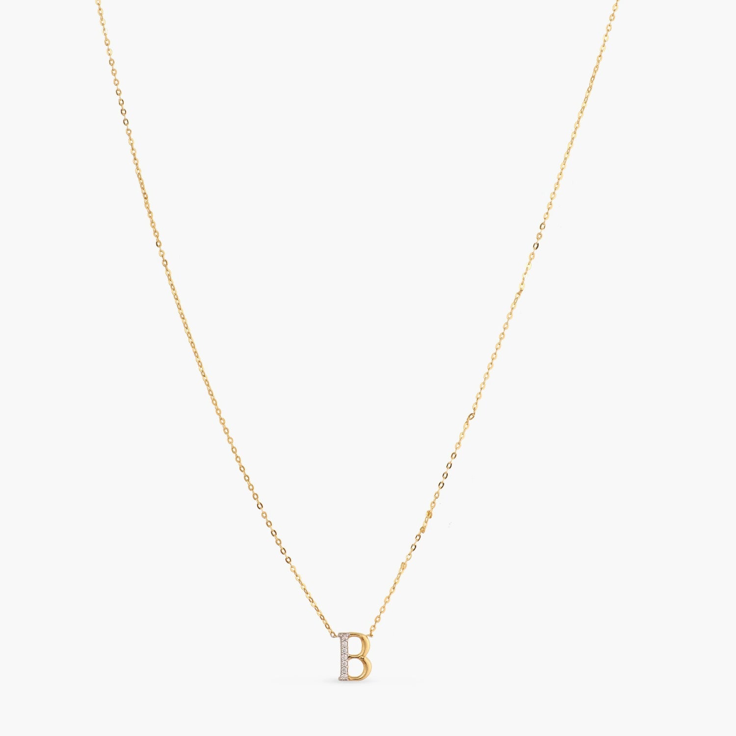 Alphabet Charms CZ Gold Plated Silver Necklace