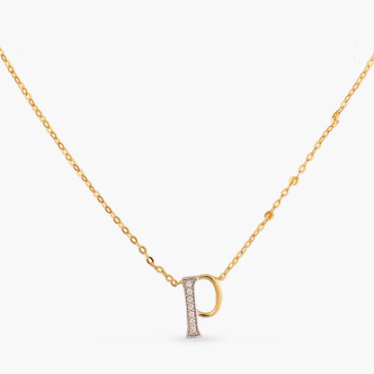 Alphabet Charms CZ Gold Plated Silver Necklace