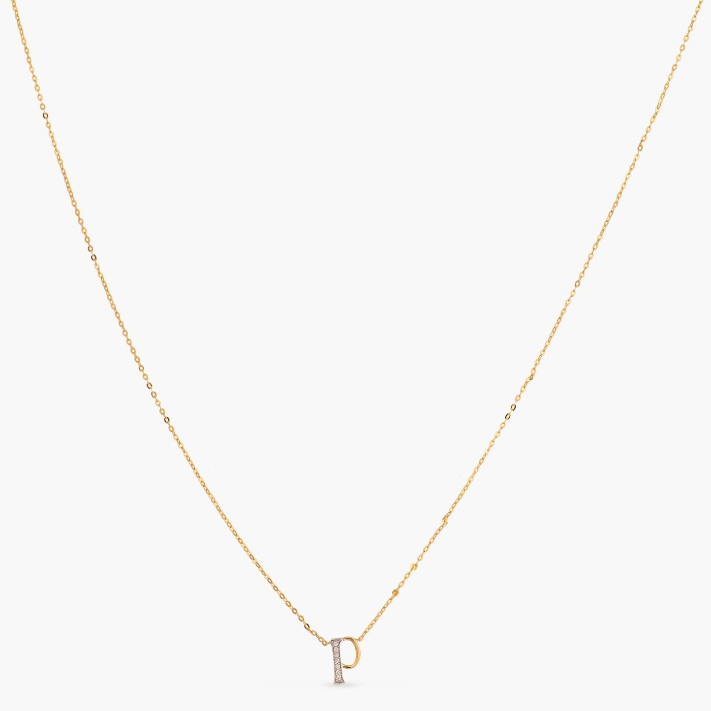 Alphabet Charms CZ Gold Plated Silver Necklace