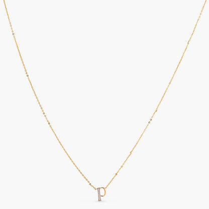Alphabet Charms CZ Gold Plated Silver Necklace