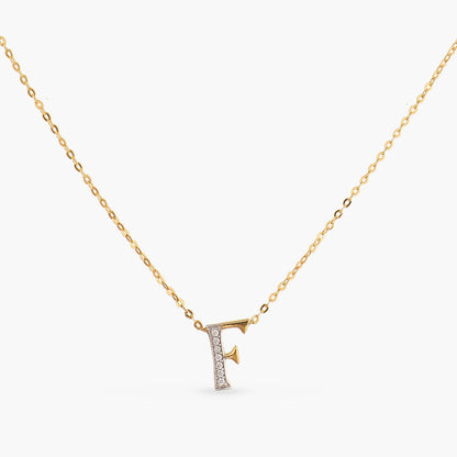 Alphabet Charms CZ Gold Plated Silver Necklace