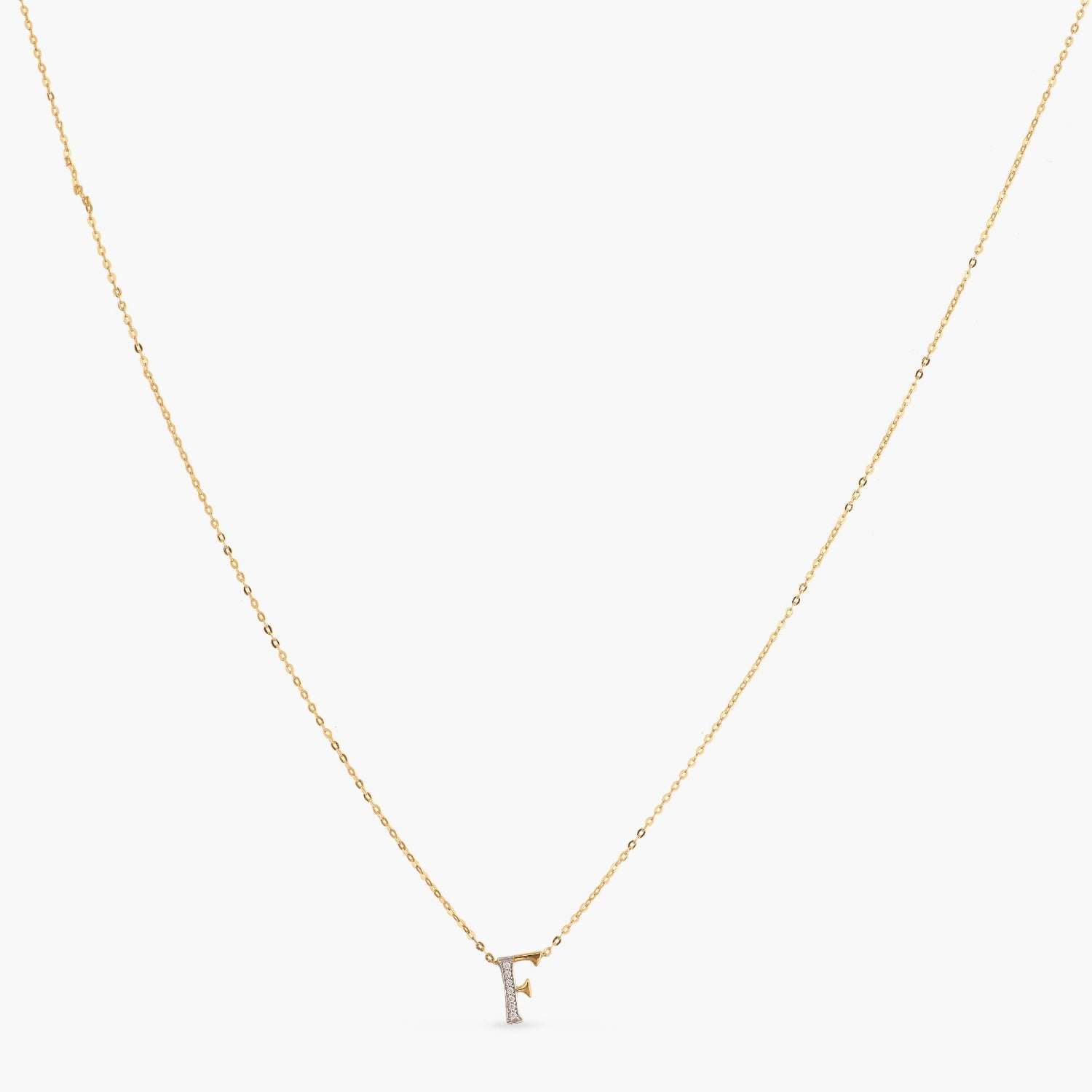 Alphabet Charms CZ Gold Plated Silver Necklace