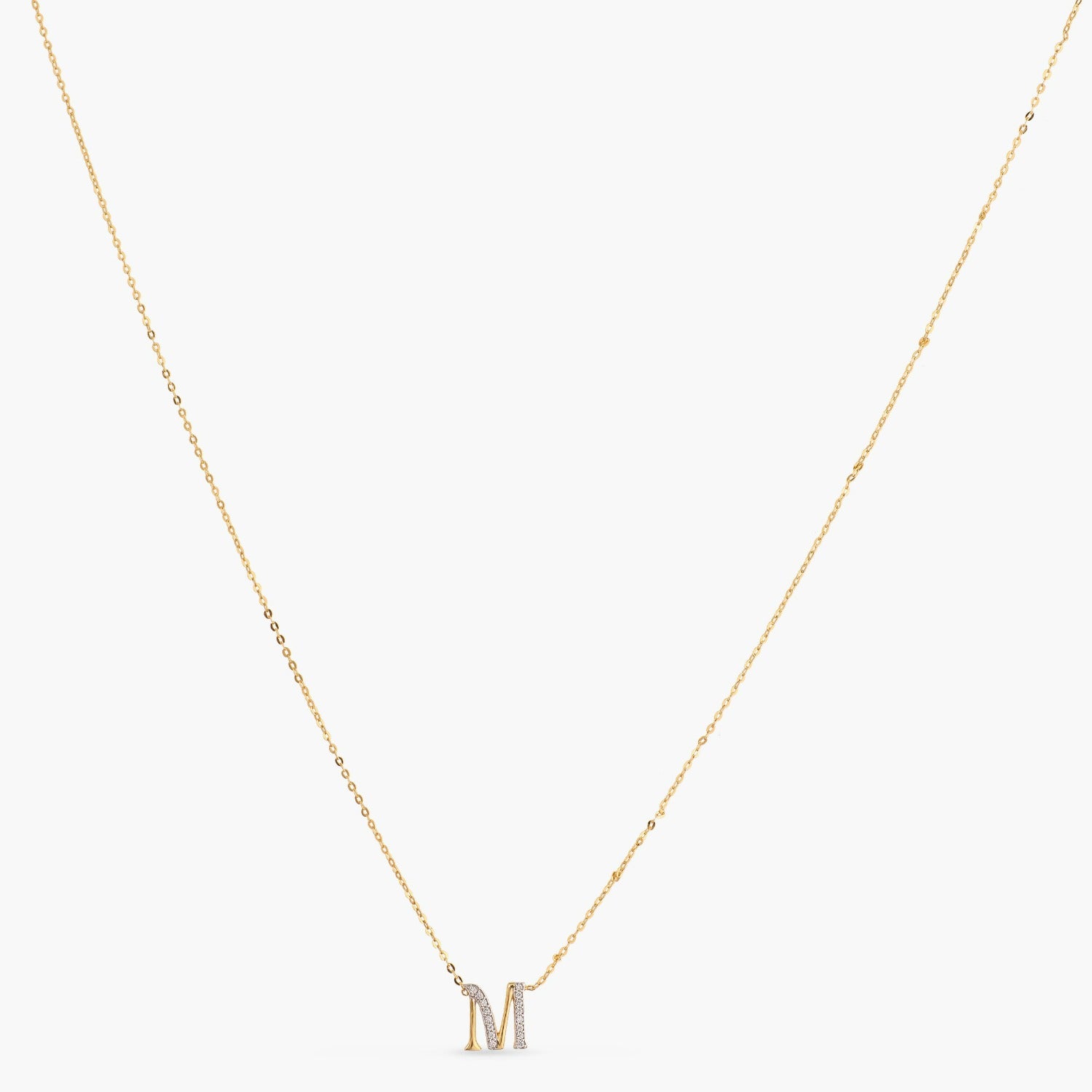 Alphabet Charms CZ Gold Plated Silver Necklace
