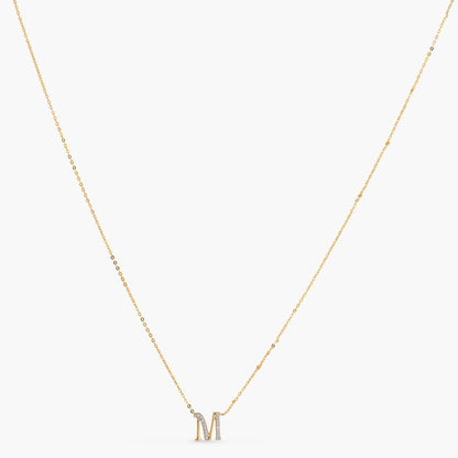 Alphabet Charms CZ Gold Plated Silver Necklace