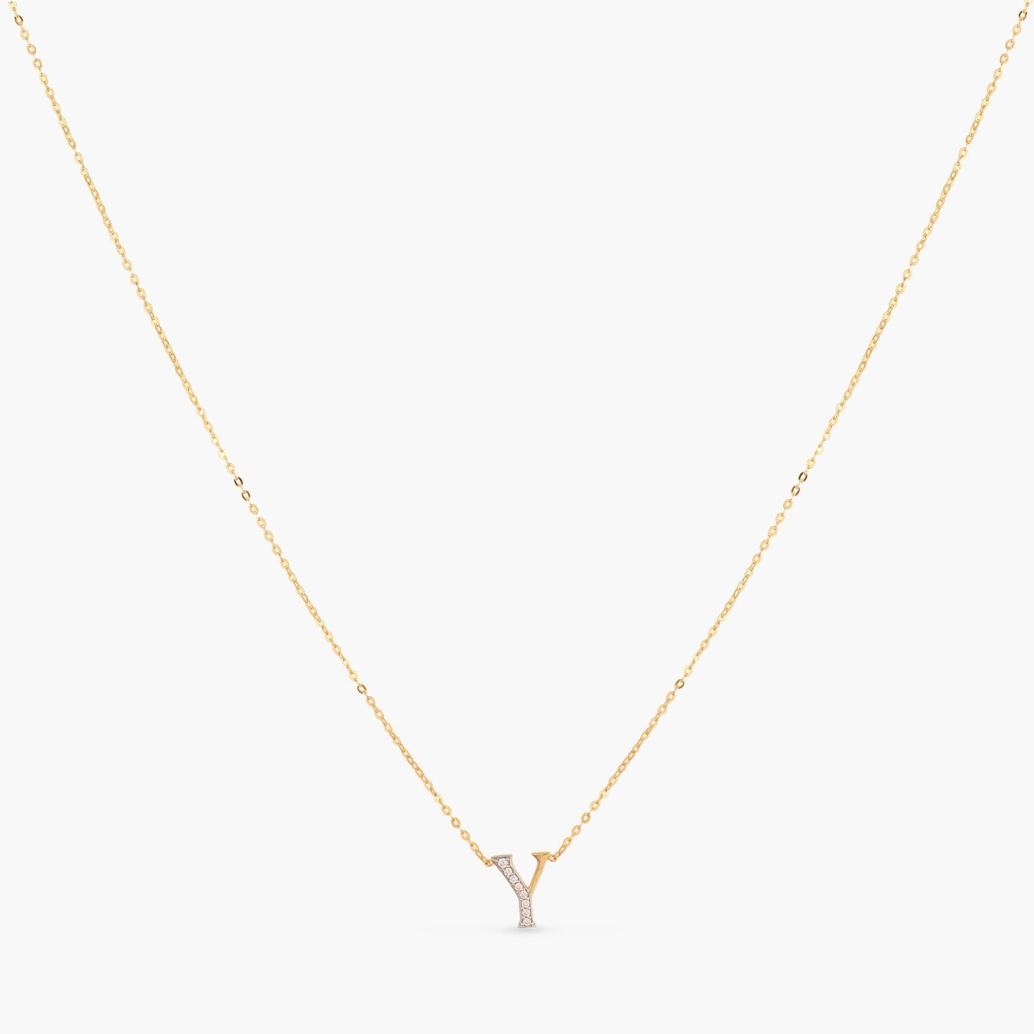 Alphabet Charms CZ Gold Plated Silver Necklace