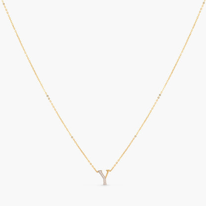 Alphabet Charms CZ Gold Plated Silver Necklace